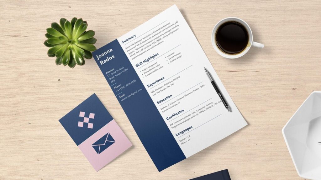 Download kelley resume template in PDF for free